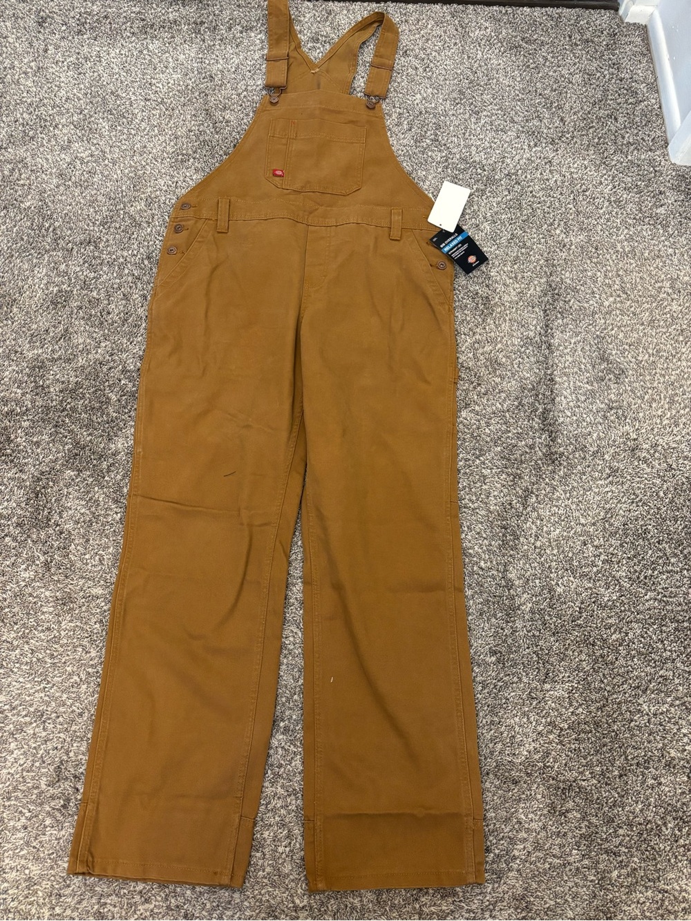 Dickies Women's Cognac Brown Utility Overalls Sz medium